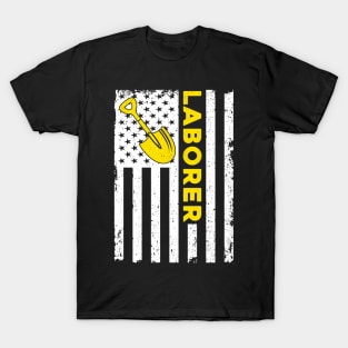 Laborer American Flag 4th Of July T-Shirt